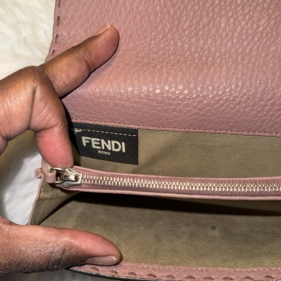 Fendi Wallet Selleria Peekaboo Long Bifold Pink Double Open Women's Leather - Picture 15 of 17